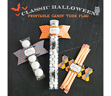 Classic Halloween Design Kit - Printable Candy Flag Label - Instant Download